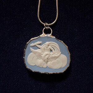 Greek god pendant, repurposed Wedgewood